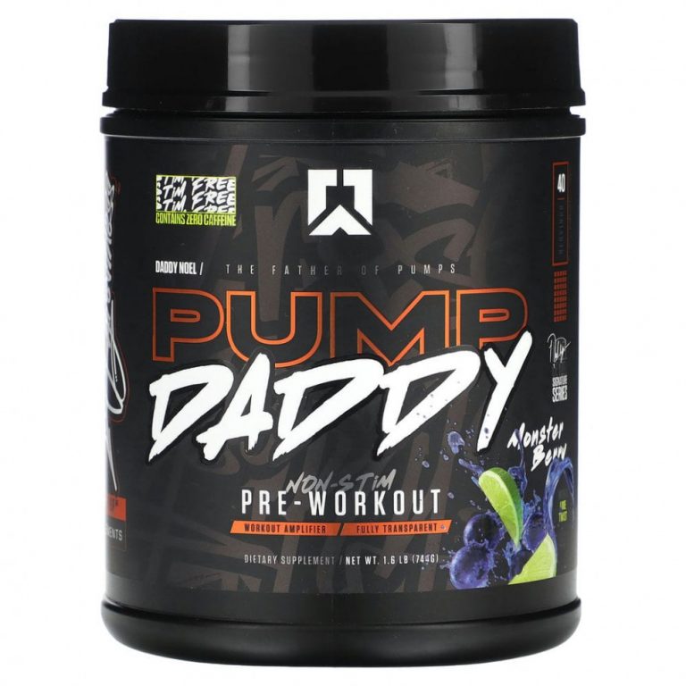 Ryse Supps, Pump Daddy, предтренировочный продукт без стимуляции, Monster Berry, 744 г (1,6 фунта)