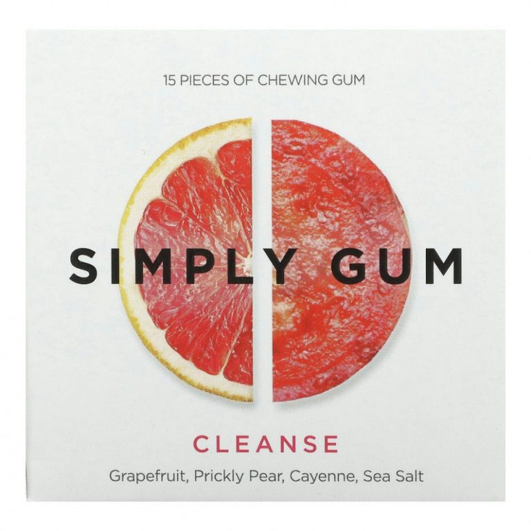 Simply Gum, Жевательная резинка, очищающее средство, грейпфрут, опунция, кайенский перец, морская соль« 15 шт.