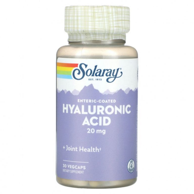 Solaray, Enteric-Coated Hyaluronic Acid, 20 mg, 30 VEGCAPS