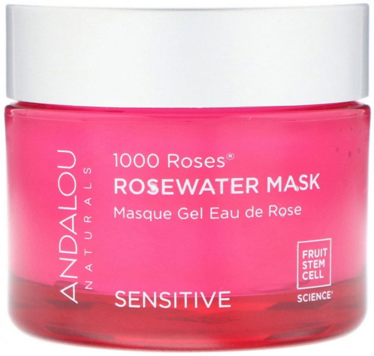 Andalou Naturals, 1000 Roses, косметическая маска с розовой водой, для чувствительной кожи, 50 г (1,7 унции)