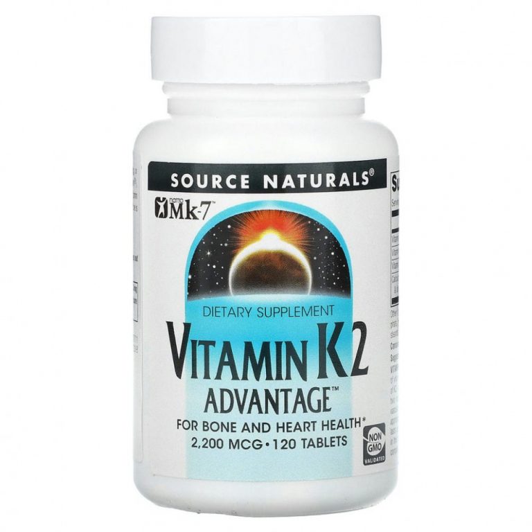 Source Naturals, Vitamin K2 Advantage, 2200 мкг, 120 таблеток