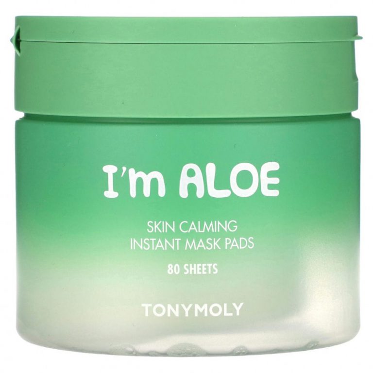 Tony Moly, I’m Aloe, успокаивающие успокаивающие салфетки-маски для кожи, 80 шт. По 120 г (4,23 унции)