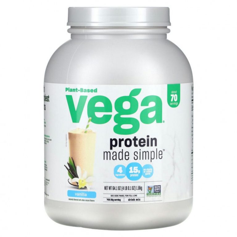 Vega, Plant-Based Protein Made Simple, ваниль, 4 фунта (0,1 унции)