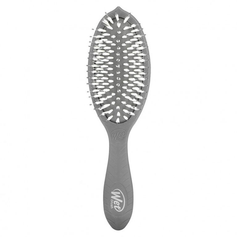 Wet Brush, Go Green, кисть для ухода и блеска с древесным углем, серая, 1 шт.