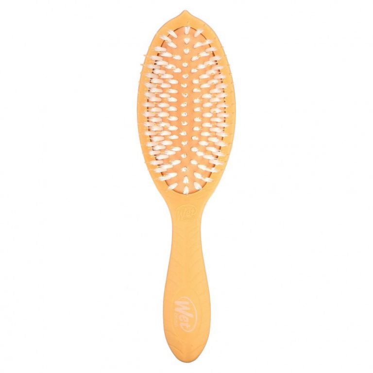 Wet Brush, Go Green ™, кисть для ухода и блеска с кокосовым маслом, апельсин, 1 шт.