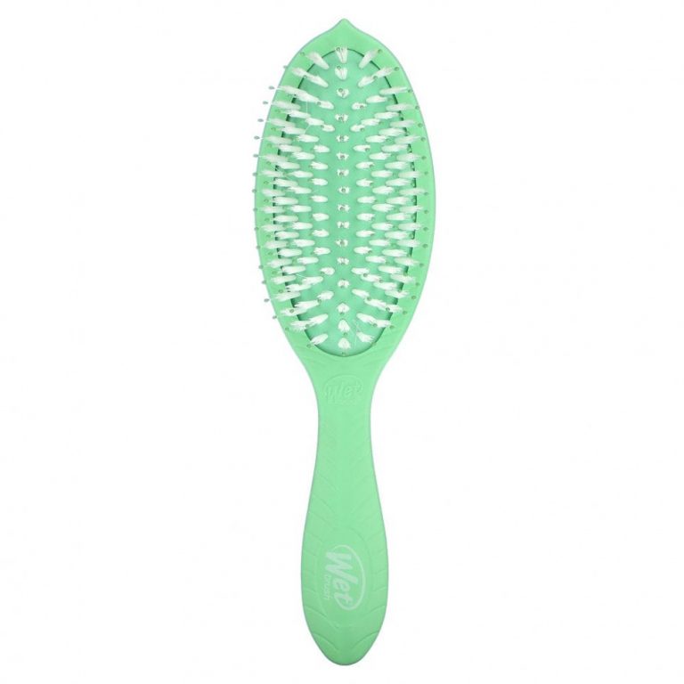 Wet Brush, Go Green ™, кисть для ухода и блеска с маслом чайного дерева, зеленая, 1 шт.