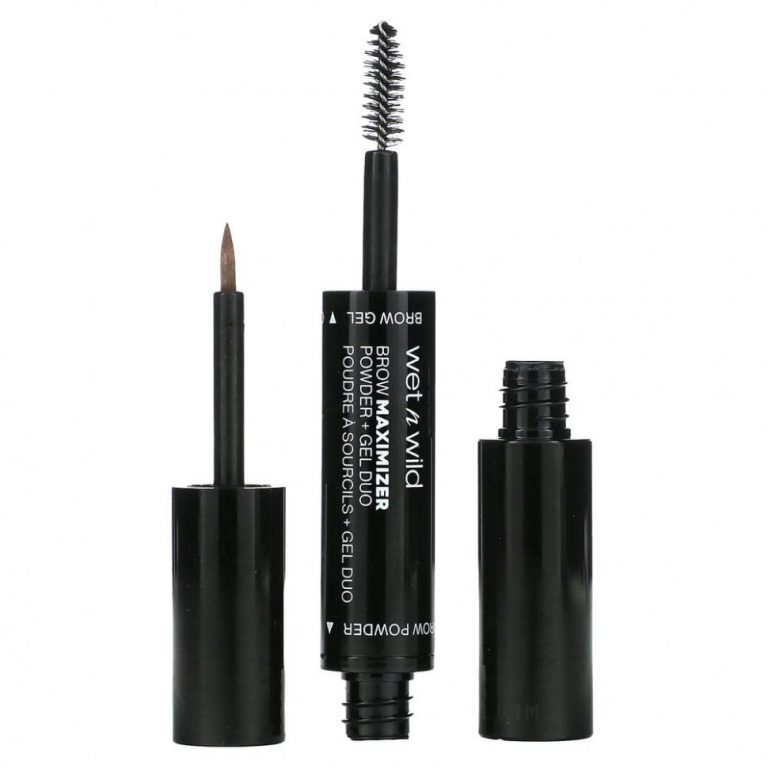 wet n wild, Brow Maximizer, пудра + гель Duo, коричневый цвет, пудра — 0,8 г (0,02 унции), гель — 3,5 мл (0,11 жидк. Унции)