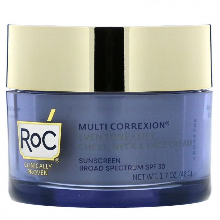 RoC, Multi Correxion, Ровный тон + Подтяжка, Крем 5 в 1 для груди, шеи и лица, SPF 30, 1,7 унции (48 г)