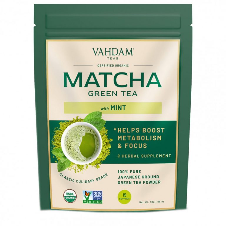 Vahdam Teas, зеленый чай в порошке, мята и матча, 50 г (1,76 унции)