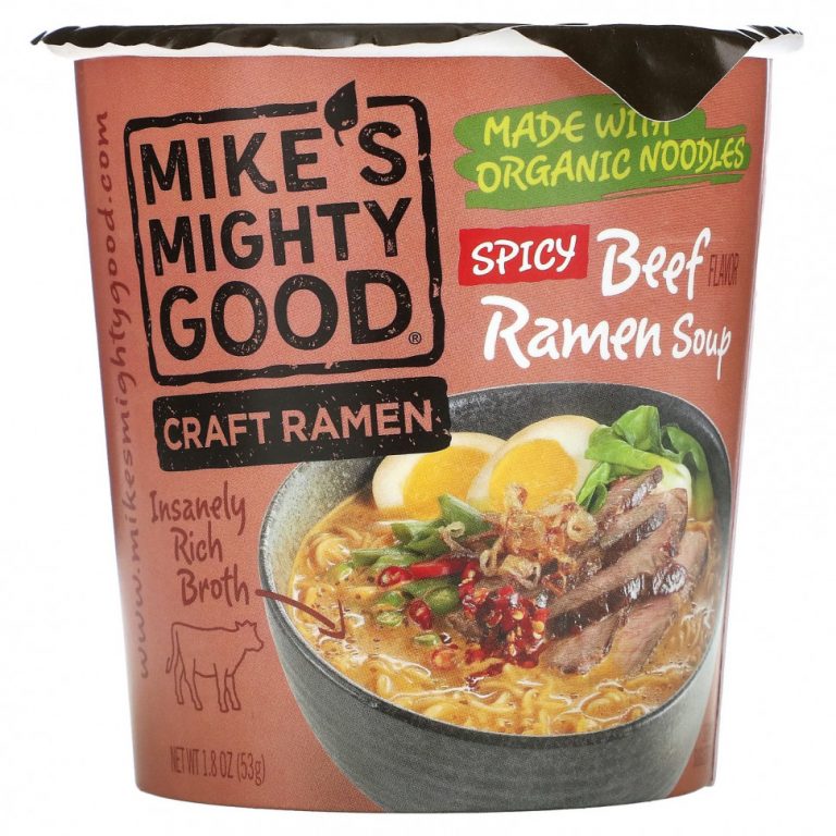 Mike’s Mighty Good, Craft Ramen, Рамен-суп с острым говяжьим вкусом, 1,8 унции (53 г)