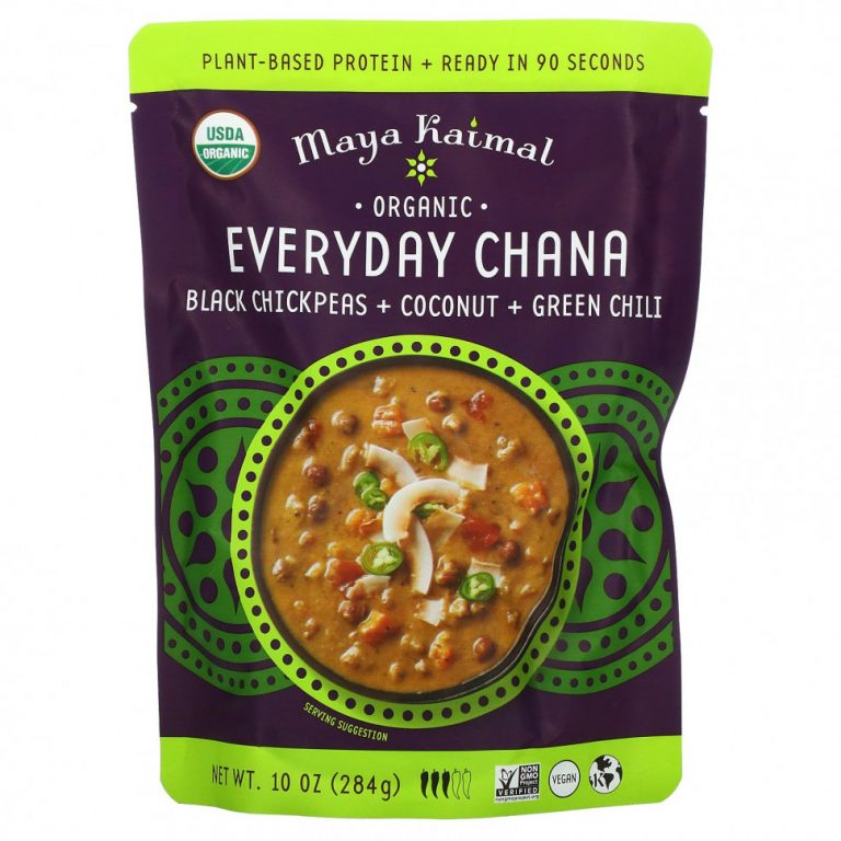 Maya Kaimal, Organic Everyday Chana, черный нут, кокос и зеленый перец чили, 284 г (10 унций)