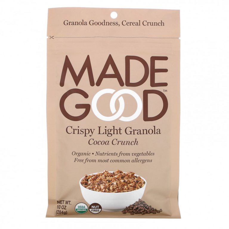 MadeGood, Crispy Light Granola, хрустящая корочка с какао, 284 г (10 унций)