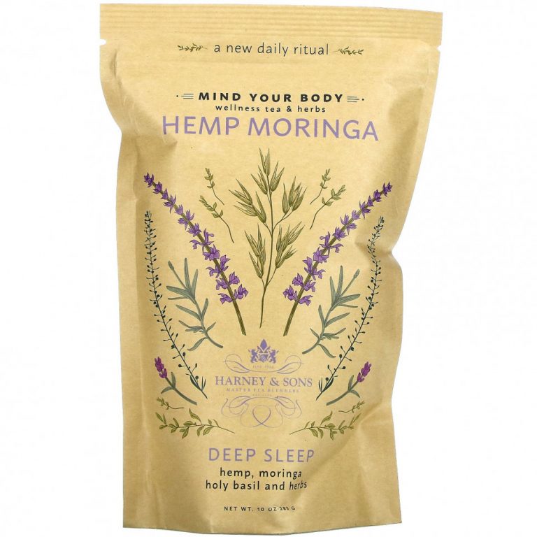 Harney & Sons, Hemp Moringa, Deep Sleep, оздоровительный чай и травы, 10 унций (283 г)