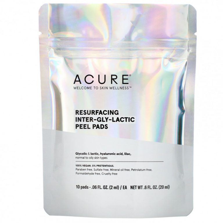 Acure, Resurfacing Inter-Gly-Lactic Peel Pads, 10 подушечек, 0,06 эт. унции (2 мл) каждый