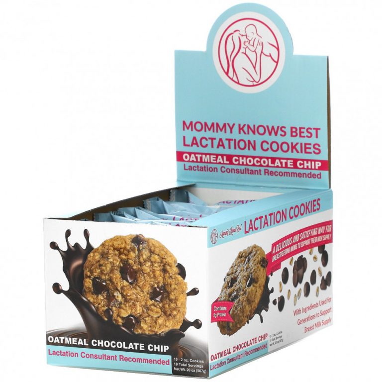 Mommy Knows Best, Lactation Cookies, печенье с овсяно-шоколадной крошкой, 10 шт., 57 г (2 унции) каждое