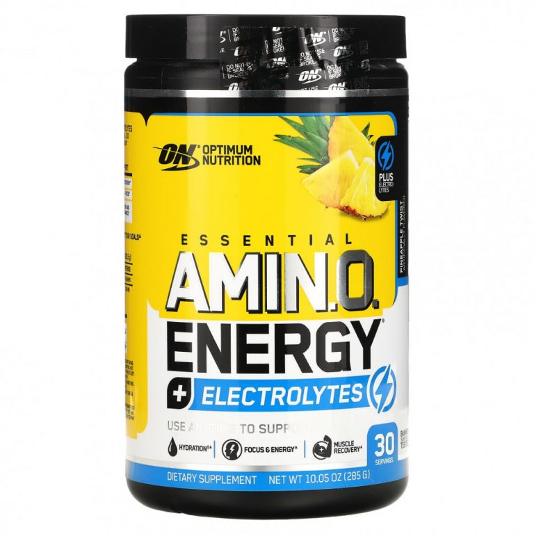 Optimum Nutrition, ESSENTIAL AMIN.O. ENERGY + ELECTROLYTES, ананасовый твист, 285 г (10,05 унции)