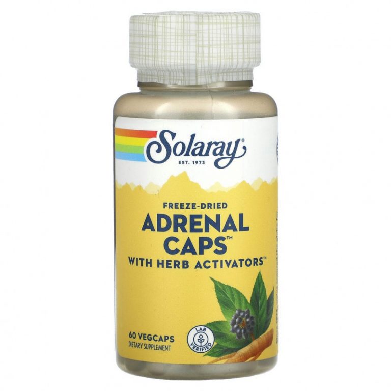 Solaray, Adrenal Caps, 60 вегетарианских капсул