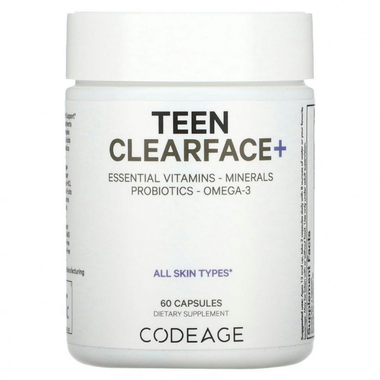 Codeage, Teen Clearface Vitamins, для всех типов кожи, 60 капсул