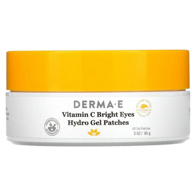 Derma E, Bright Eyes, гидрогелевые патчи с витамином C, 60 патчей, 85 г (3 унции)