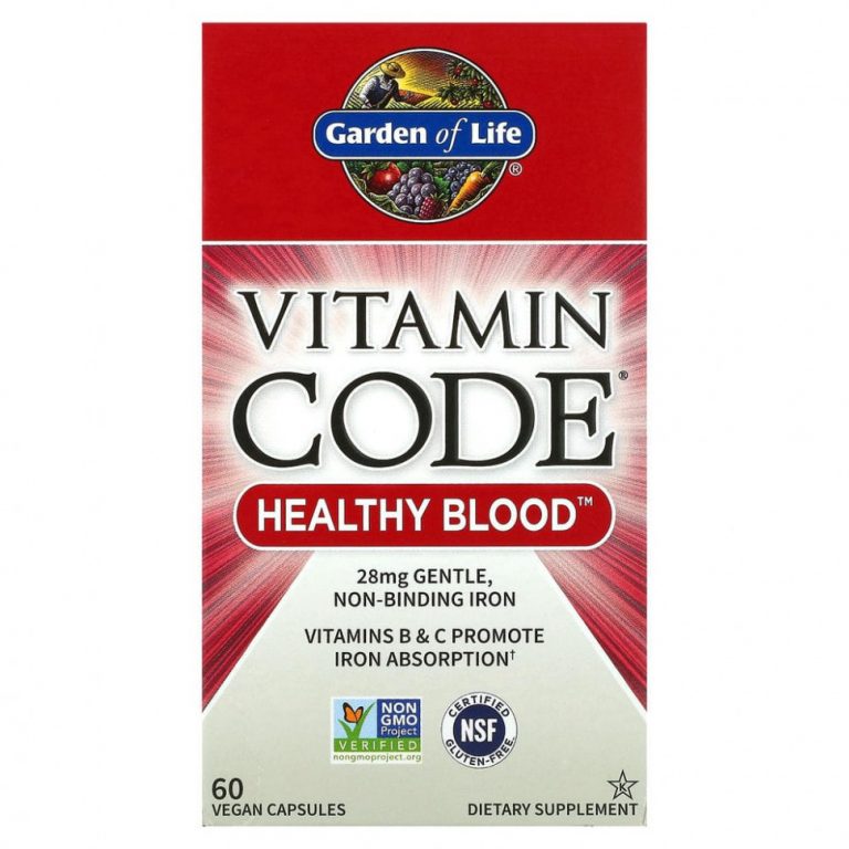 Garden of Life, Vitamin Code, Healthy Blood, 60 веганских капсул