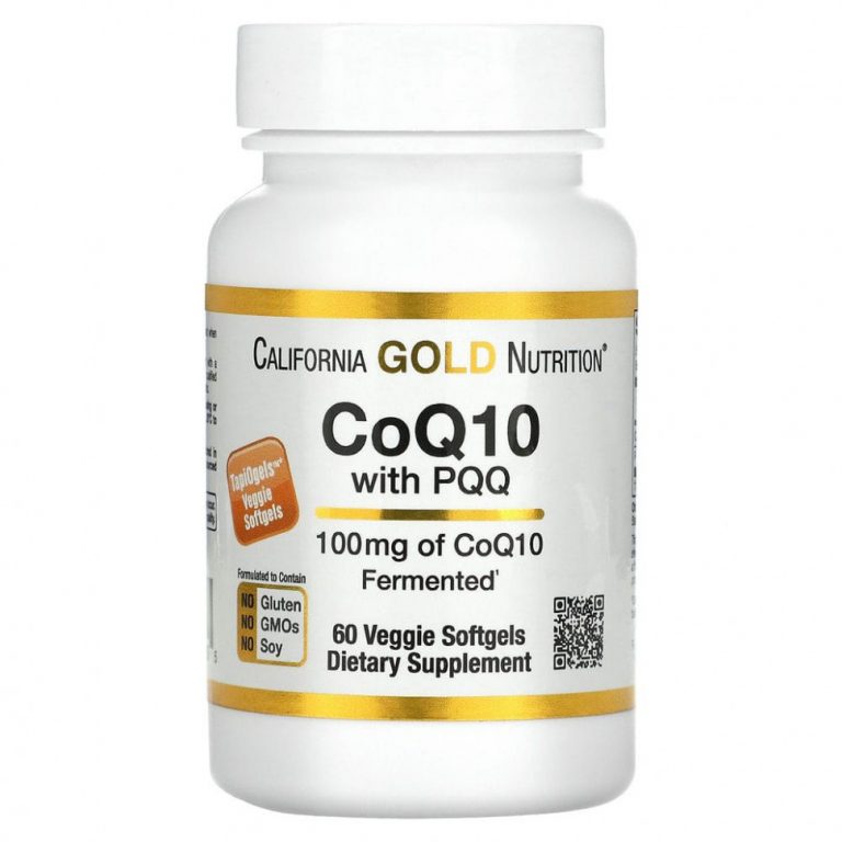 California Gold Nutrition, коэнзим Q10 с пирролохинолинхиноном (PQQ), 100 мг, 60 растительных капсул