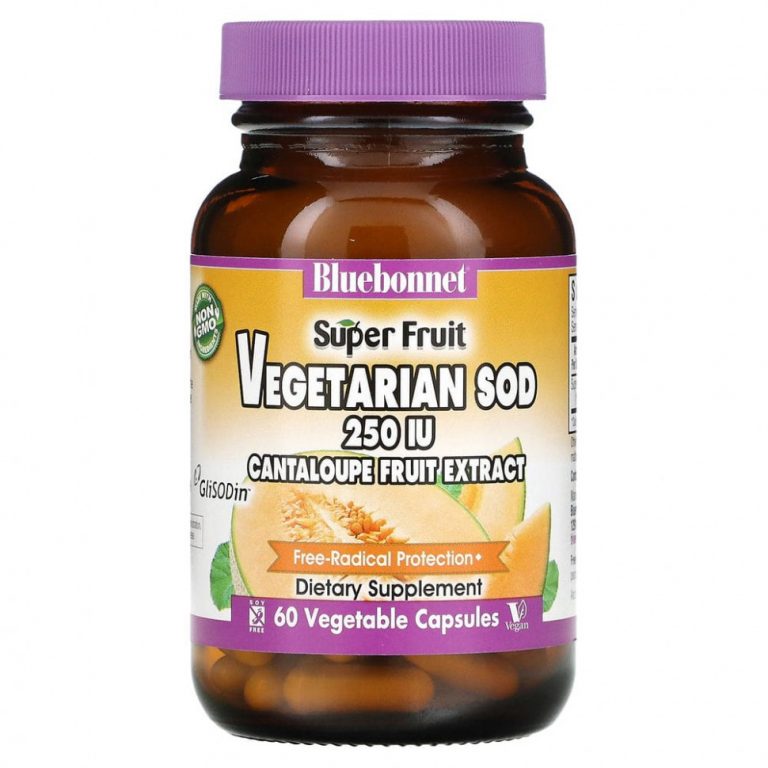 Bluebonnet Nutrition, Super Fruit, Vegetarian SOD, экстракт плодов канталупы, 250 МЕ, 60 растительных капсул