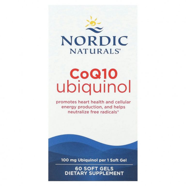 Nordic Naturals, Nordic CoQ10, убихинол, 100 мг, 60 мягких желатиновых капсул