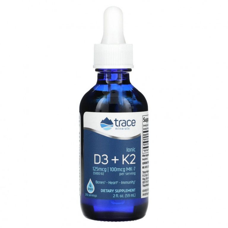 Trace Minerals ®, Ионные D3 + K2« 59 мл (2 жидк. Унции)