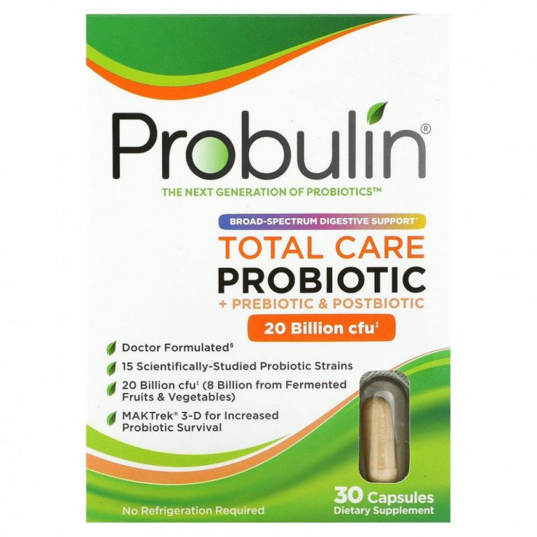 Probulin, Total Care, пробиотик, 20 млрд КОЕ, 30 капсул