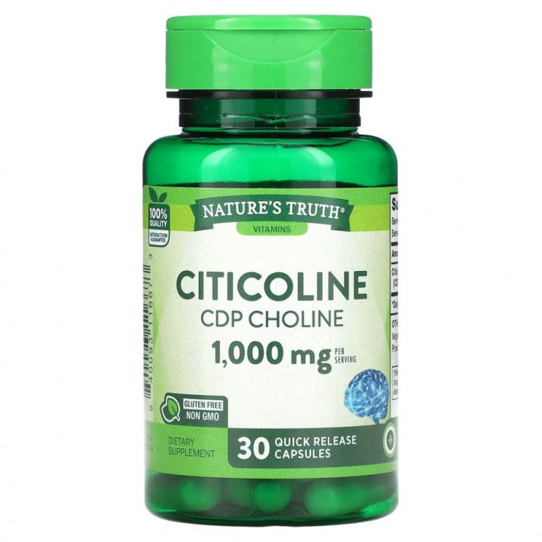 Nature’s Truth, Citicoline CDP Choline, 1000 мг, 30 капсул с быстрым высвобождением