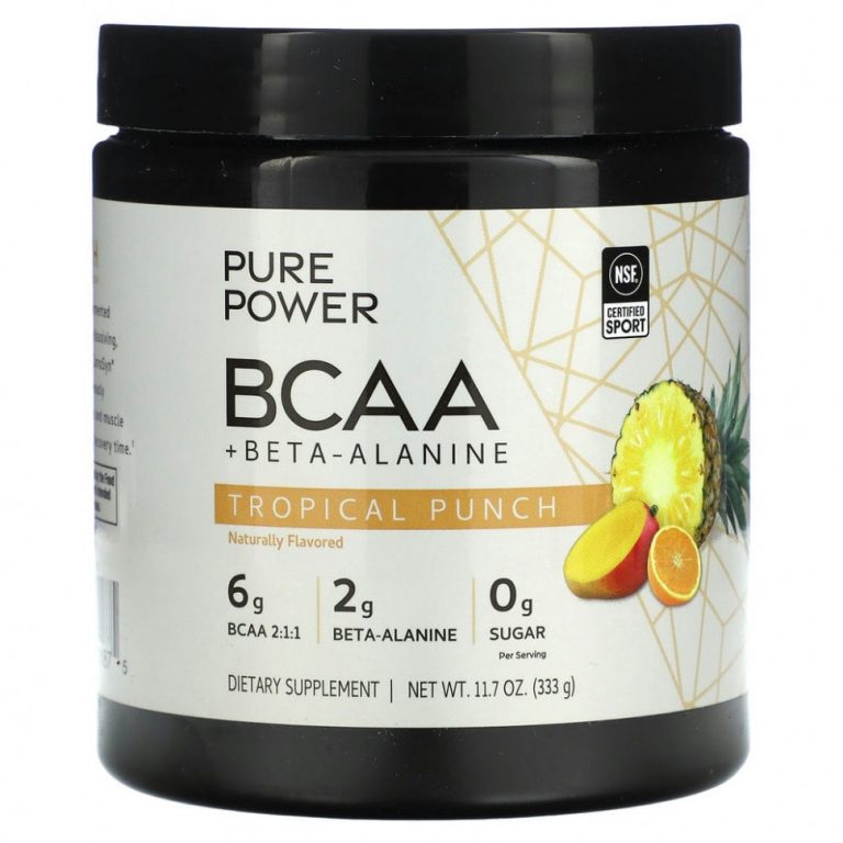 Dr. Mercola, Pure Power BCAA + бета — аланин, тропический пунш, 333 г (11,7 унции)