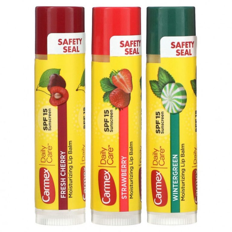 Carmex, Бальзам для губ для ежедневного ухода, SPF 15, ассорти, 3 упаковки, 0,15 унции (4,25 г) каждая