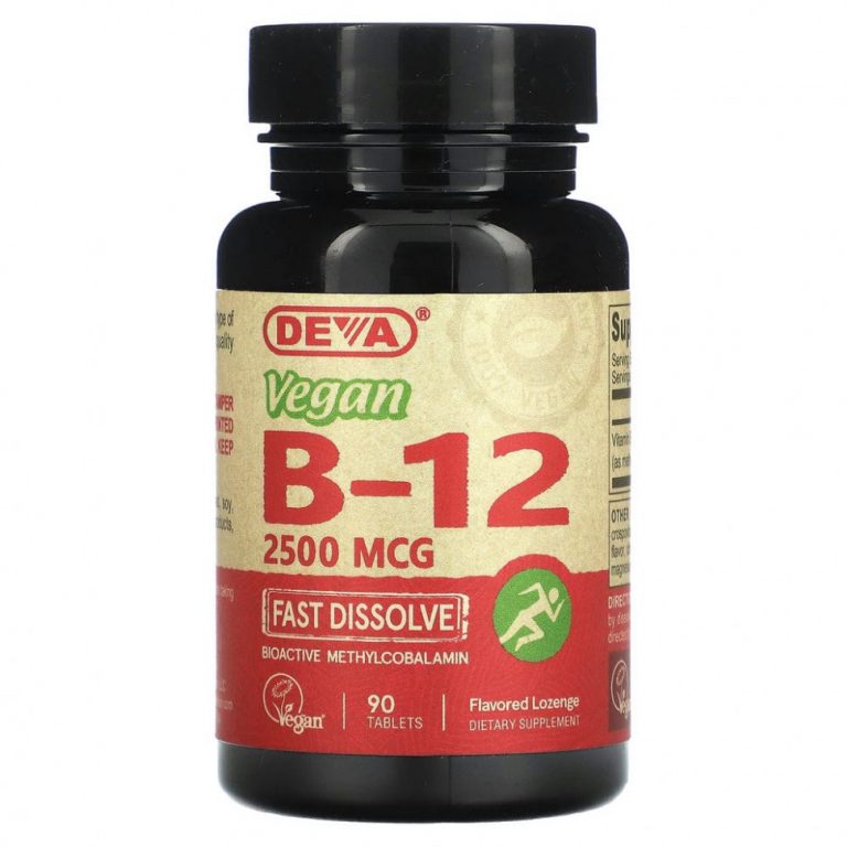 Deva, Vegan B12, 2500 мкг, 90 таблеток