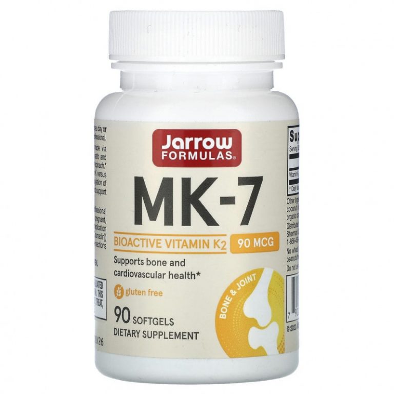 Jarrow Formulas, МК-7, 90 мкг, 90 мягких таблеток