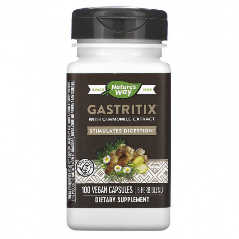 Nature’s Way, Gastritix с экстрактом ромашки, 100 веганских капсул