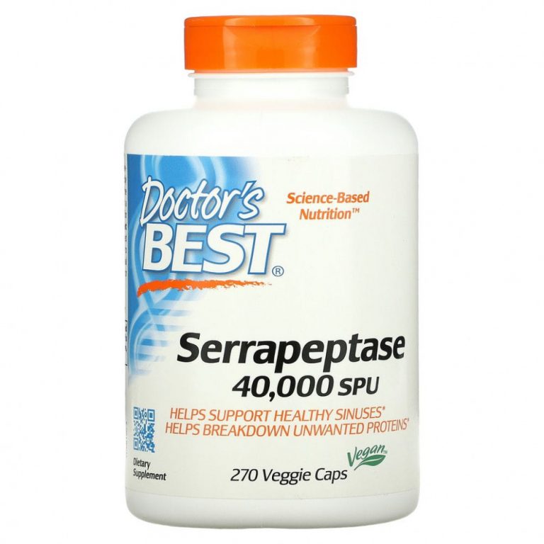 Doctor’s Best, серрапептаза, 270 вегетарианских капсул