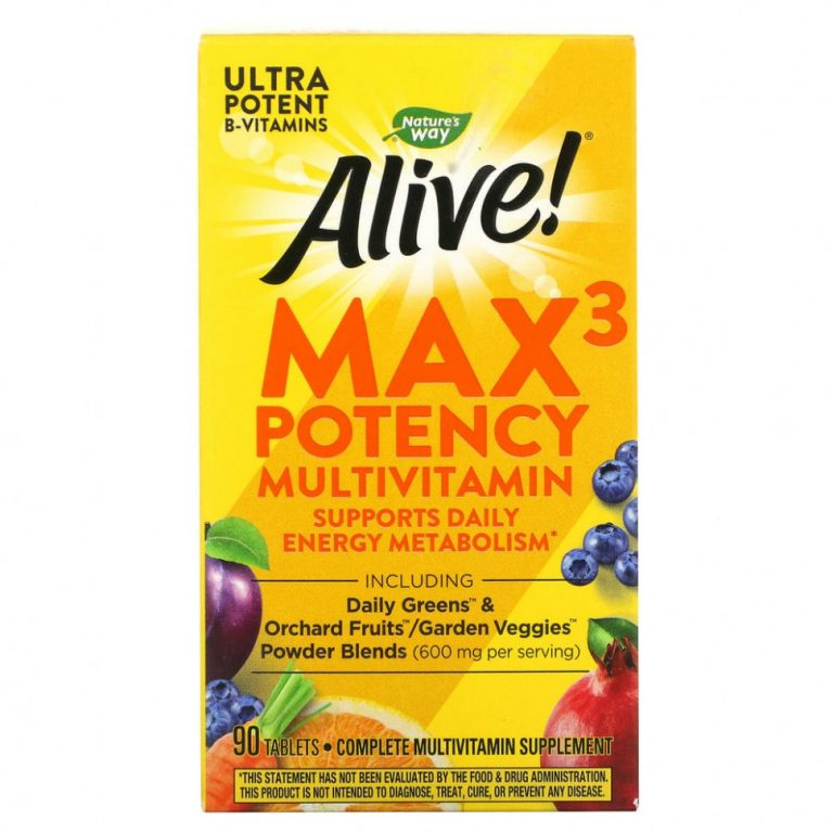 Nature’s Way, Alive! Max3 Potency, мультивитамины, 90 таблеток