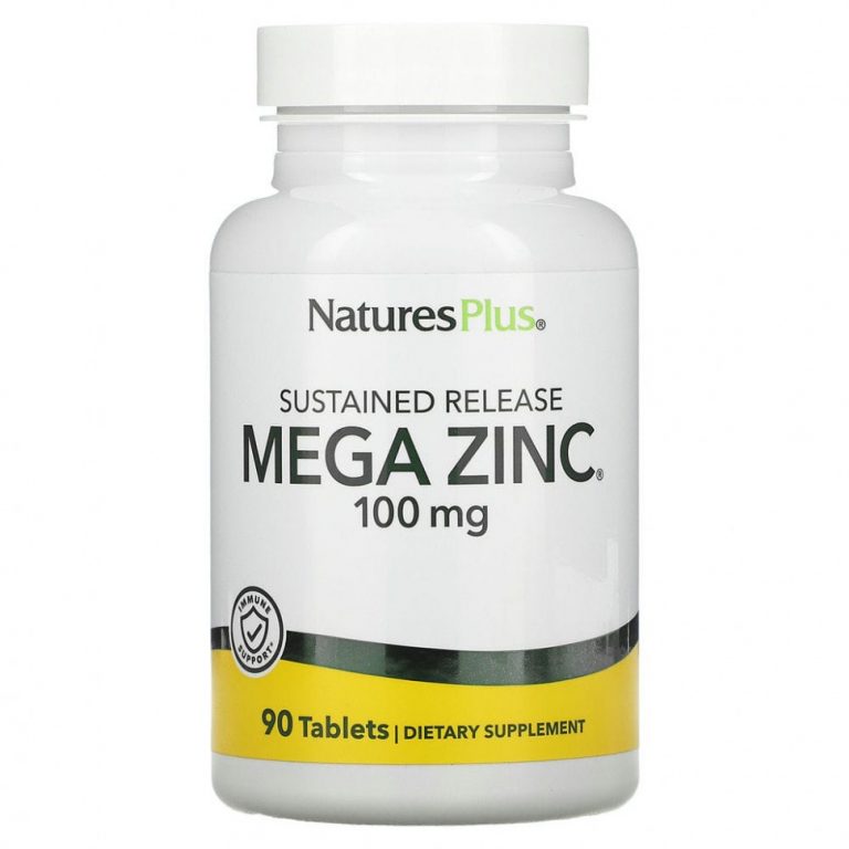 NaturesPlus, Mega Zinc, длительное высвобождение, 100 мг, 90 таблеток