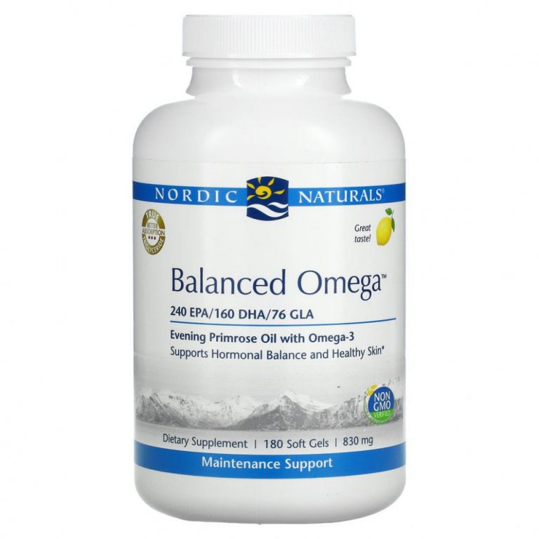 Nordic Naturals, Balanced Omega, со вкусом лимона, 830 мг, 180 мягких желатиновых капсул