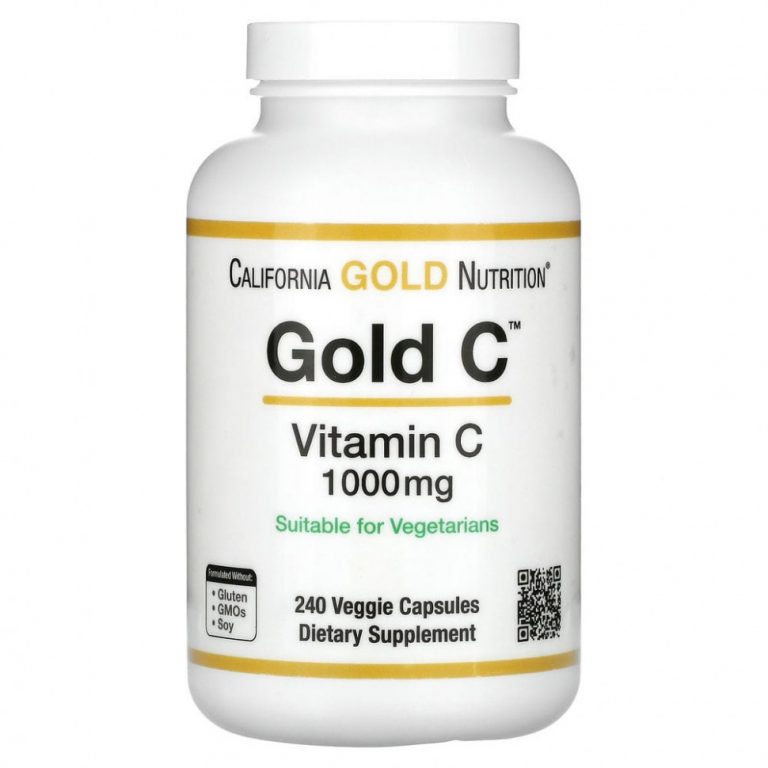 California Gold Nutrition, Gold C, витамин C, 1000 мг, 240 вегетарианских капсул