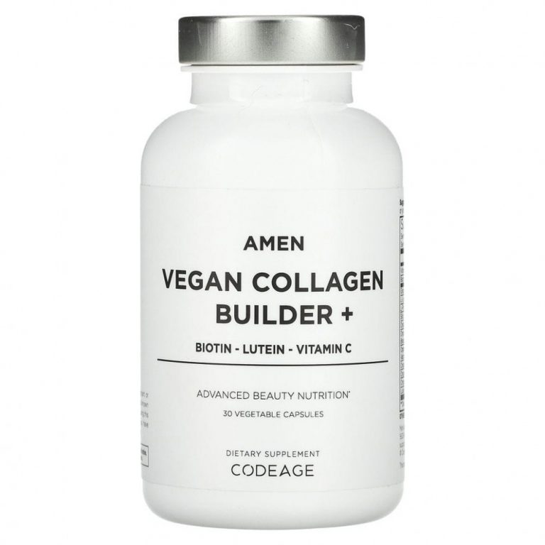 Codeage, Amen, Vegan Collagen Builder +, 30 растительных капсул