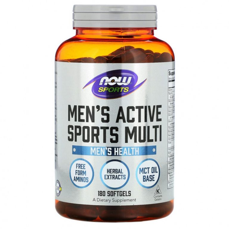 NOW Foods, Sports, Men’s Active Sports Multi, комплекс витаминов для мужчин, 180 капсул