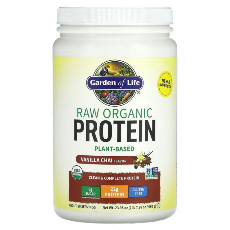 Garden of Life, RAW Organic Protein, формула из органических растений, ванильный чай, 580 г (20,45 унции)