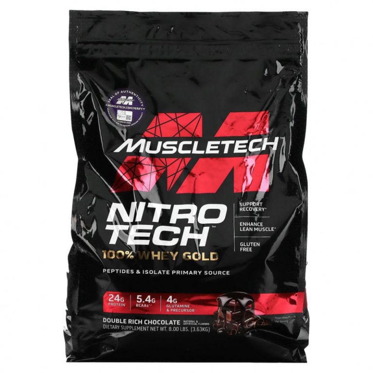 Muscletech, Nitro Tech, 100% Whey Gold, сывороточный белок в порошке, двойной шоколад, 3,63 кг (8 фунтов)