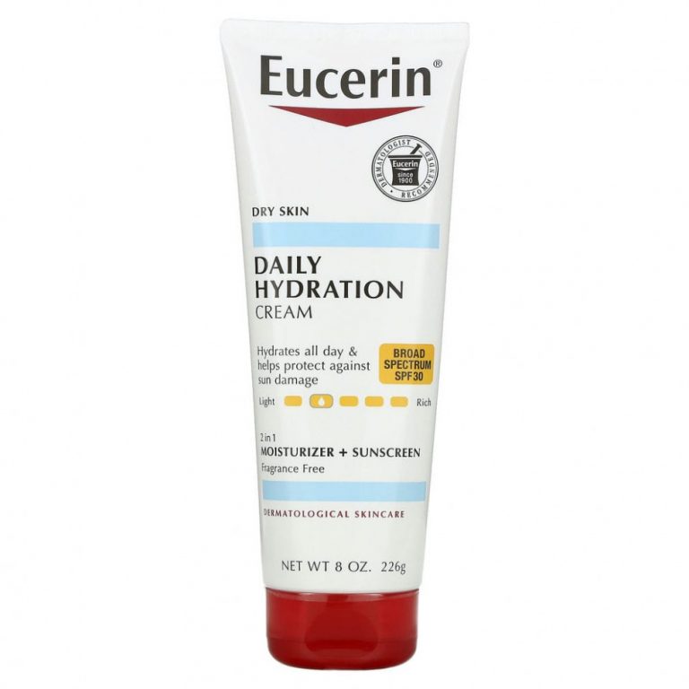 Eucerin, ежедневный увлажняющий крем, SPF 30, без отдушек, 226 г (8 унций)