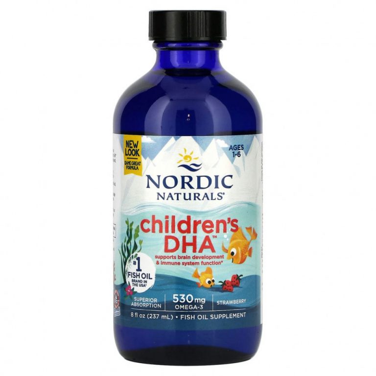 Nordic Naturals, ДГК для детей от 1 до 6 лет, со вкусом клубники, 530 мг, 237 мл (8 жидк. унций)