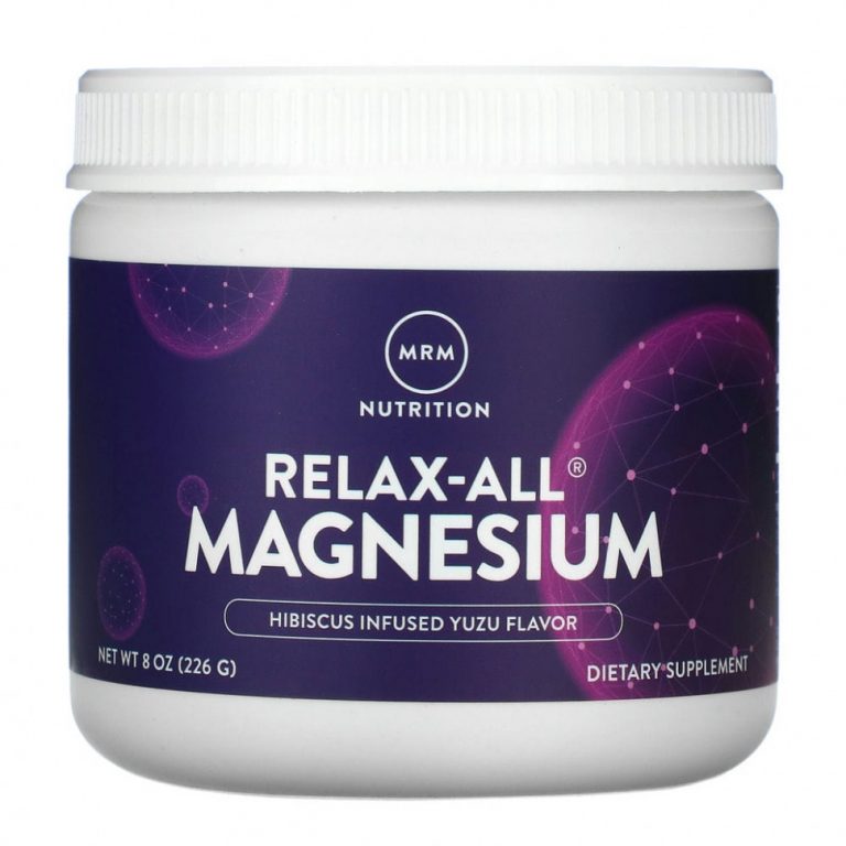 MRM, Relax-All Magnesium, магний, со вкусом гибискуса и юдзу, 226 г (8 унций)