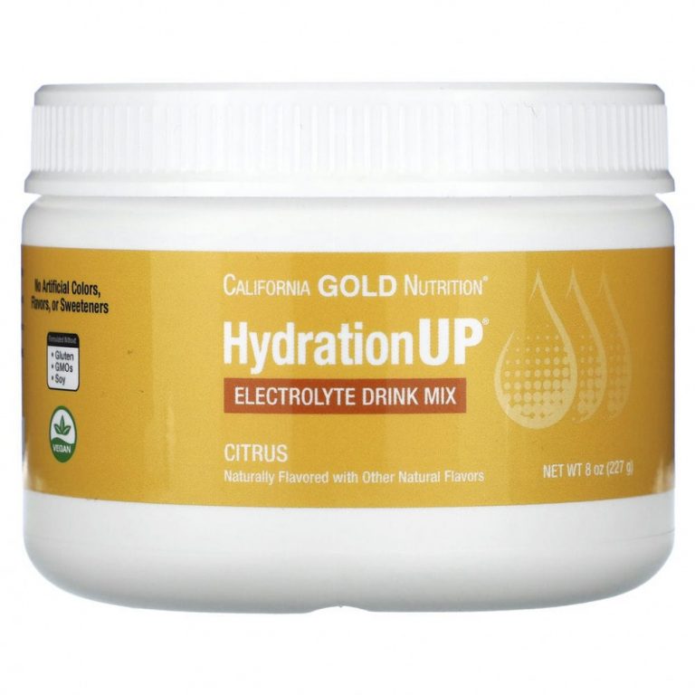 California Gold Nutrition, HydrationUP, порошок для приготовления электролитического напитка, со вкусом цитруса, 227 г (8 унций)