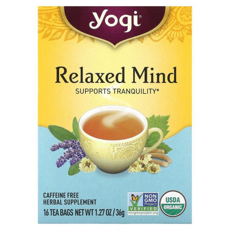 Yogi Tea, Relaxed Mind, чай без кофеина, 16 чайных пакетиков, 32 г (1,12 унции)