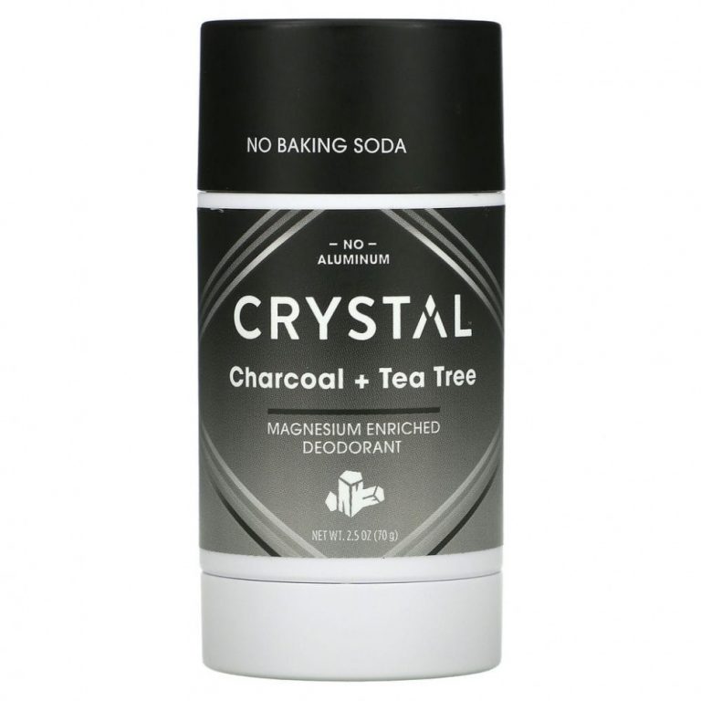 Crystal Body Deodorant, Обогащенный магнием дезодорант, древесный уголь + чайное дерево, 2,5 унции (70 г)